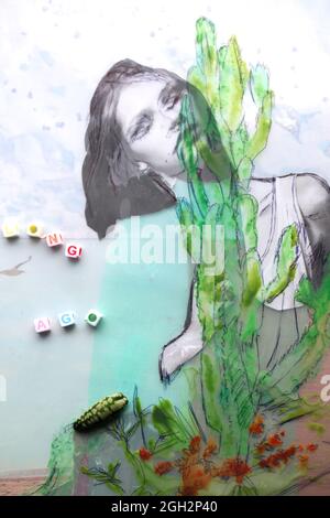 Mixed media collage photo montage Stock Photo