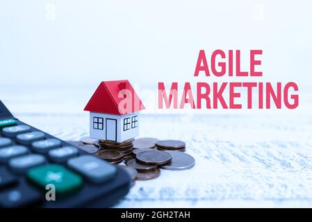 Conceptual caption Agile Marketing. Word Written on focusing team efforts that deliver value to the endcustomer Allocating Savings To Buy New Property Stock Photo