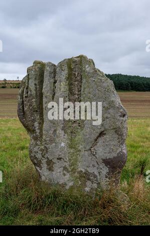 Duddo Five Stones are early Bronze age soft sandstone stones about 4000 years old Stock Photo