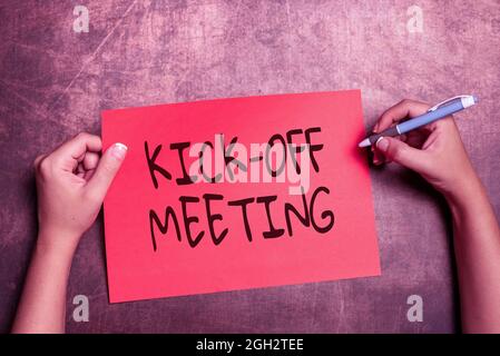 Handwriting Text Kick Off Meeting. Concept Meaning Getting Fired from Your  Team Private Talking about Company Gearshaped Stock Illustration -  Illustration of project, launch: 167019176
