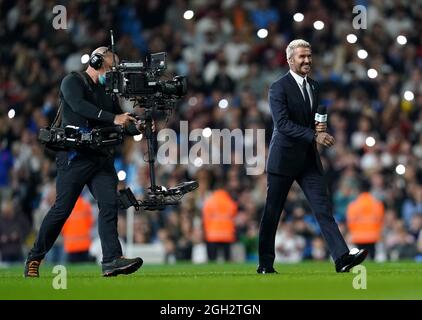 UNICEF goodwill ambassador David Beckham during the SoccerAid for UNICEF match at the Etihad Stadium, Manchester. Picture date: Saturday September 4, 2021. Stock Photo