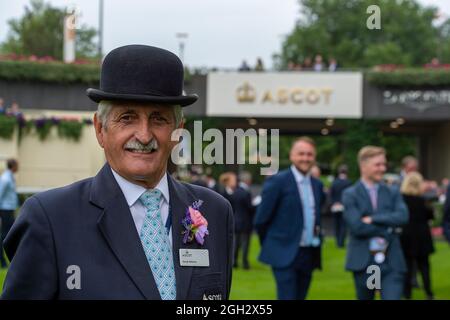 Ascot, Berkshire, UK. 4th September, 2021. Steward George in the Parade Ring at Ascot Racecourse. Credit: Maureen McLean/Alamy Live News Stock Photo
