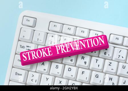 Handwriting text Stroke Prevention. Business concept identified personal risk factors and change lifestyle Computer Engineering Concept, Abstract Stock Photo