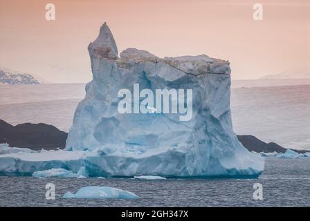 Floating icebergs in te Antarctic sea, near Antarctic Peninsula , Antartica Stock Photo