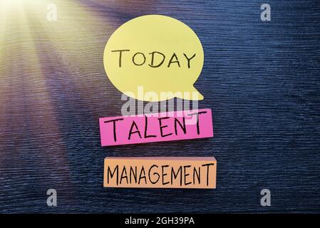 Conceptual caption Talent Management. Internet Concept anticipation of required human capital for an organization Bright New Ideas Fresh Office Design Stock Photo