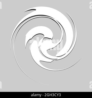 Curl, spiral, swirl, volute. Helix circular twirl – stock vector illustration, clip-art graphics Stock Vector