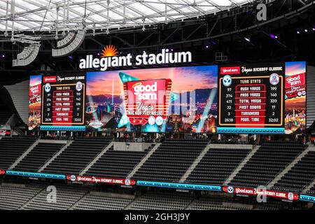 Las Vegas, NV, USA. 04th Sep, 2021. An interior view of Allegiant Stadium prior to the start of the inaugural 2021 Good Sam Vegas Kickoff Classic featuring the BYU Cougars and the Arizona Wildcats at Allegiant Stadium in Las Vegas, NV. Christopher Trim/CSM/Alamy Live News Stock Photo