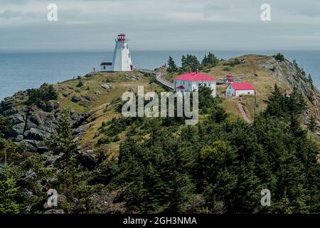 Swallowtail Light House standing at the harbour to Grand Manan, New Brunswick, Canada Stock Photo