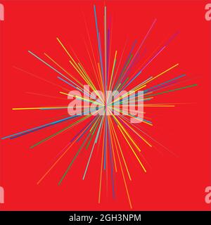 Radial, radiating dynamic rays, beams lines. Starburst, sunburst element. Gloss, shine effect. Gleam, glitter, glint, glare design – stock vector illu Stock Vector