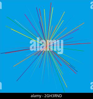 Radial, radiating dynamic rays, beams lines. Starburst, sunburst element. Gloss, shine effect. Gleam, glitter, glint, glare design – stock vector illu Stock Vector