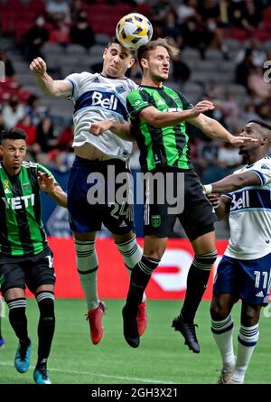 Vancouver, Canada. 08th Apr, 2023. Vancouver Whitecaps FC's Brian White  celebrates after scoring a goal against the Portland Timbers during second  half of MLS soccer action in Vancouver, B.C., Saturday, April 8