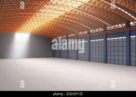 3d rendering empty factory interior Stock Photo