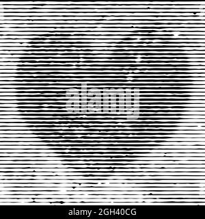 Black striped heart grunge background. Damaged backdrop. Distressed dirty artistic design element for web, print, template and abstract background Stock Vector