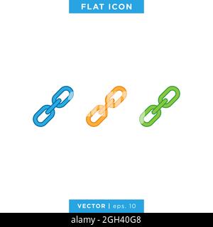 Chain icon vector stock illustration design template. Vector eps 10. Stock Vector