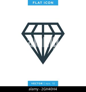 Diamond icon vector stock illustration design template. Vector eps 10. Stock Vector