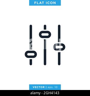 Equalizer icon vector stock illustration design template. Vector eps 10. Stock Vector