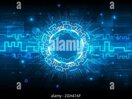 Futuristic Sci-Fi glowing HUD element and particle engineering. Abstract hi-tech particle background. Hologram and head-up display interface. Virtual Stock Vector