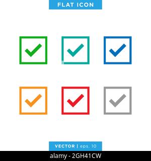 Check mark icon vector stock illustration design template. Vector eps 10. Stock Vector