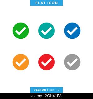 Check mark icon vector stock illustration design template. Vector eps 10. Stock Vector