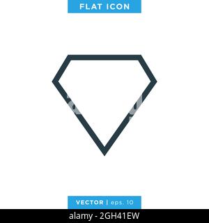 Diamond icon vector stock illustration design template. Vector eps 10. Stock Vector