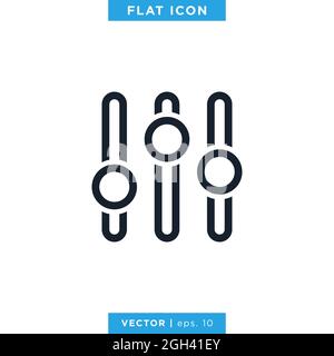 Equalizer icon vector stock illustration design template. Vector eps 10. Stock Vector