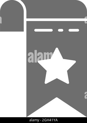 Bookmark, webpage marker grey icon. Isolated on white background Stock Vector