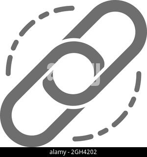 Chain, link, hyperlink grey icon. Isolated on white background Stock Vector