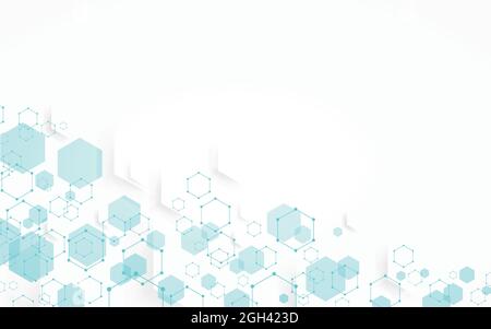 blue vector abstract hexagon background. illustration for advertising ...