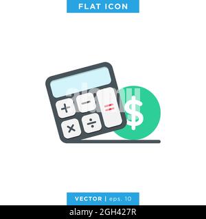 Calculator icon vector stock illustration design template. Vector eps 10. Stock Vector