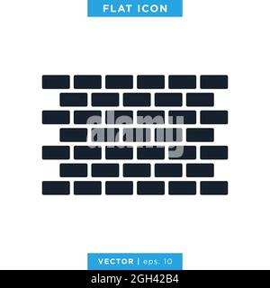Brick wall icon vector stock Illustration design template. Vector eps 10. Stock Vector