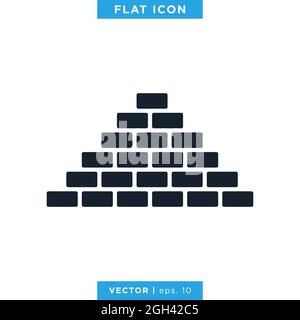 Brick wall icon vector stock Illustration design template. Vector eps 10. Stock Vector