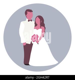 Bride and groom icon. Stock Vector
