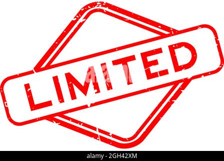 Limited edition square red grunge rubber stamp isolated on white ...