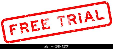 Grunge red free trial word square rubber seal stamp on white background Stock Vector