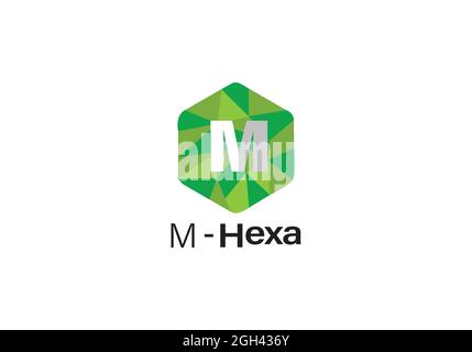 M-hexa logo design. Stock Vector