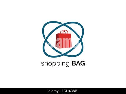 shopping bag logo design template. Stock Vector