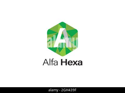 A-hexa letter logo design template. Stock Vector