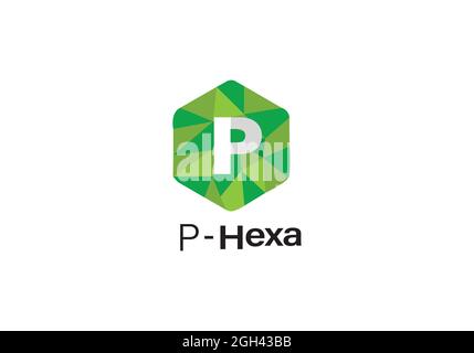 hexa Letter P logo design.. Stock Vector