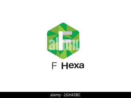 letter F hexagon logo design template. Stock Vector