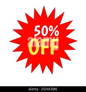 50 Percent off 3d Sign on White Special Offer 50 Discount Tag flash, Sale  Up to Fifty Percent Off, big offer, Sale, Offer Label, Sticker, Banner,  Advertising, offer Icon flasher 3d illustration 21299519 PNG
