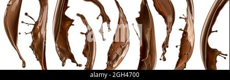 Chocolate splash isolated on white background Stock Photo