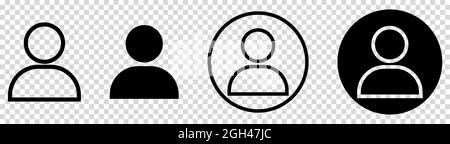 People icon vector set. User vector icon isolated on transparent background Stock Vector