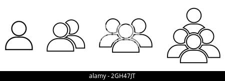 People icons. Group of people in line art style. Team signs. Vector illustration Stock Vector
