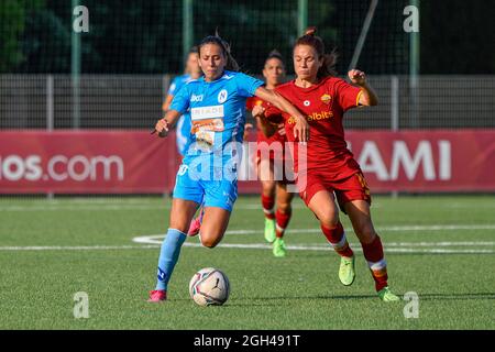 Alessandro Spugna coach of AS Roma Women in action during the Italian  Football Championship League A Women 2021/2022 match between AS Roma Women  vs Napoli Femminile at the Fulvio Bernardini Sport Center