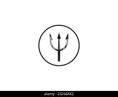 Hell, instrument, trident icon on white background. Vector illustration. Stock Vector