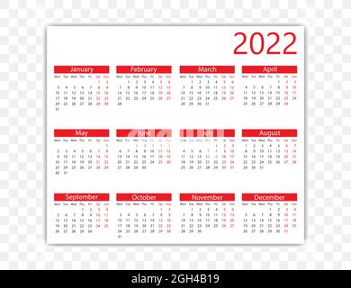 2022-year-calendar-vector-
