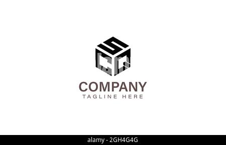 Letter SCQ Logo, Three Letter Logo, Alphabet S C Q Hexagon Shape Vector Icon Template Stock Vector