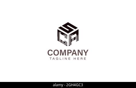 Letter SCA Logo, Three Letter Logo, Alphabet S C A Hexagon Shape Vector Icon Template Stock Vector
