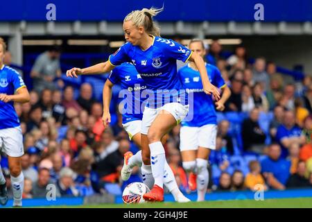 Liverpool, UK. 04th Sep, 2021. Toni Duggan of Everton Women during the FA Women's Super League match between Everton Women and Manchester City Women at Goodison Park on September 4th 2021 in Liverpool, England. (Photo by Tony Taylor/phcimages.com) Credit: PHC Images/Alamy Live News