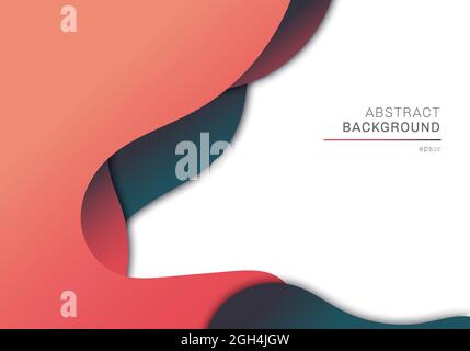 Abstract 3D dimension liquid shape overlapping design on white background template. Vector illustration Stock Vector